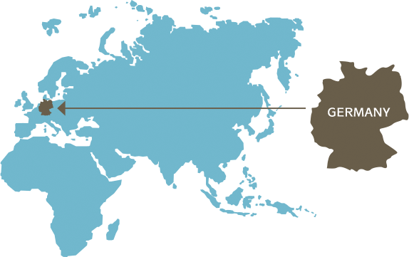 Map showing where Germany is located in Europe